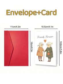 1PC Meaningful Friendship Card With Envelope For Bestie Classmate Colleague Friendship Decoration Celebrating Lasting Friendship Thank You Notes Funny Friends Forever - multicolor - View 2