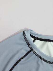 Manfinity KASUA Áo chống nắng tay ngắn raglan dành cho nam - Màu Xám nhạt - Xem 5
