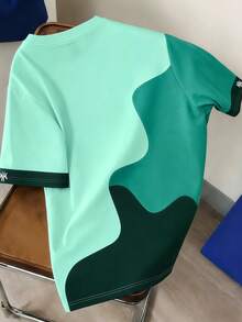 Manfinity Joysei Plus Size Men's Colorblock Short Sleeve T-Shirt - Multicolor - View 2