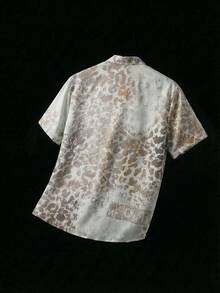 NEON BLANC Men's Leopard Print Short Sleeve Shirt - White - View 2