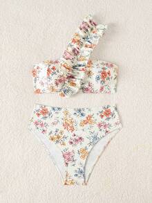 Swim Vcay Women's Summer Vacation Beach Casual Halter Floral Print Top And High Waist Floral Print Bikini Bottoms 2-Piece Swimwear - Multicolor - View 6