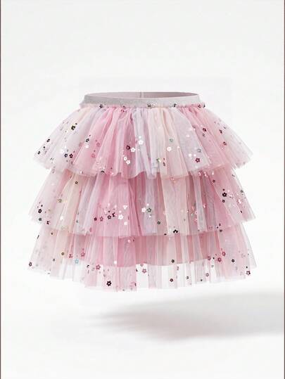 SHEIN Váy múa ba lê cổ điển bồng bềnh cho bé gái, thiết kế nhiều lớp vải tuyn mềm mại màu tím rực rỡ với cạp chun co giãn, chất liệu vải lưới thoải mái, kiểu dáng ngọt ngào như cổ tích, phù hợp cho tập múa ba lê, tiệc tùng và biểu diễn trên sân khấu, rất co giãn và nhẹ.