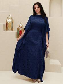 Đầm maxi Thổ Nhĩ Kỳ dành cho nữ và áo abaya truyền thống Ả Rập. - Màu xanh hải quân - Xem 6