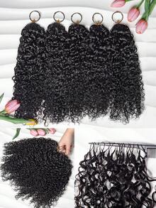 Boho Braids Burmese Curly Knotless Pre-Separated Crochet Hair Extensions 100% Human Hair Burmese Curly Feather Hair Boho Braid Feather Line Hair Braids Natural Color - Natural Black - View 15