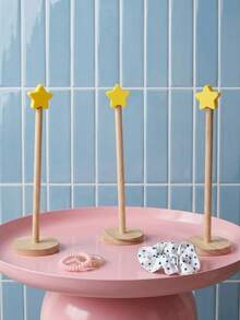 Joivida 1Pc/2Pcs/3Pcs Star Hair Band Solid Wood Storage Rack, Hair Band Headband, Hair Clip, Hair Claw Storage Rack, Hair Accessory Storage - Multicolor - View 2