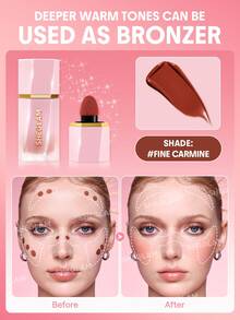 SHEGLAM Color Bloom Colorete líquido-Fine Carmine rare colorete Marca Belleza Maquillaje Maquullaje Cosmética para Mujeres Niñas Perfecto para Invierno Primavera Verano Ideal para Y2K Elegante Moda Adecuado para Cumpleaños Día de la Madre Regalo Fiesta Listo Mejor Color - Fine Carmine - Ver 2
