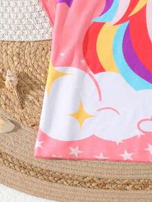 Baby Girls & Toddler Unicorn Print Swimsuit Cover Up, Sun Protection Outfit For Beach/Vacation - Multicolor - View 8