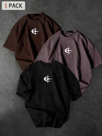 Sport MetroGents 男士印花圆领短袖运动T恤，适合跑步和健身