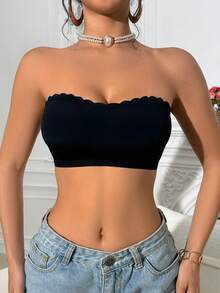 NudeFit Set Bra Hitam 4 Potong untuk Wanita, Tali dan Bantalan yang Dapat Dilepas - Hitam - View 7