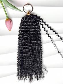 Boho Braids 非裔蓬松卷曲无结预分离钩针编织接发，100%真人发，羽毛线钩针编织发辫，沙龙级无缝自然黑色微型预环钩针羽毛真人发接发 - Natural Black - 查看 15