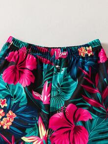 SHEIN Playful Pals Bộ đồ đi biển mùa hè 3 món cho bé trai | Áo tank top trắng không tay kiểu Hawaii cho bé trai/bé gái + Quần short in họa tiết nhiệt đới màu xanh "SUMMER TIME" + Mũ chống nắng cùng màu | Áo khoác ngoài đồ bơi đi biển | Trang phục chơi nước | Bộ đồ ngoài trời cho bé 4-7 tuổi | Bộ quần short và mũ thoải mái cho chuyến đi biển gia đình | Trang phục mùa hè mát mẻ - Nhiều màu - Xem 2