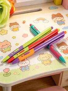 48-Pack Of Press-Down Ballpoint Pens, 0.7mm Blue Oil-Based Pens, With High Contrast And Fashionable Design, Suitable For Primary School Students For Note-Taking, Retro Office Supplies, Multi-Functional Pen. - Blue - View 4