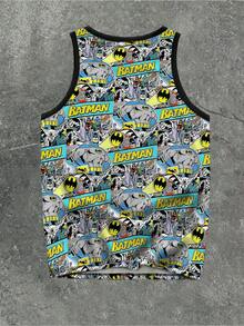 BATMAN X SHEIN Manfinity EMRG Men's Summer American Street Style All-Over Print Sleeveless Tank Top - Multicolor - View 2