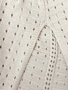 Balvessa 镂空无袖针织吊带连衣裙，夏季 - 杏色 - 查看 8