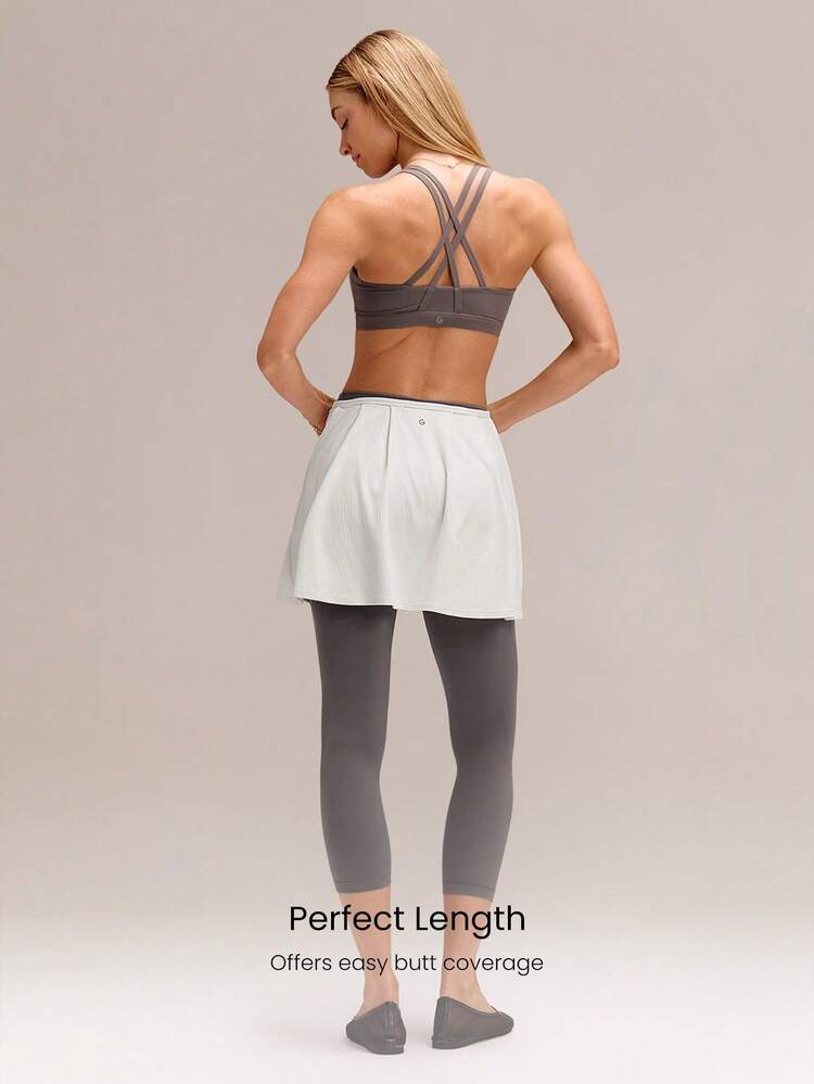 FeatherFit™- Ribbed Effortless Flow Layering Skirt Yoga Pilates Barre Gym Studio Daily Casual Wear