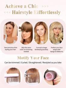 Clip In Hair Bangs 100% Human Hair Bangs 6# Light Brown Clip In Bangs Fringe With Temples Real Human Hair Fake Bangs Extensions For Women Daily Wear - S6 - View 8