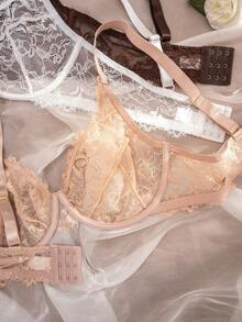 3pcs/Set Women's Lace Underwire Comfortable Plus Size Bras - Multicolor - View 6