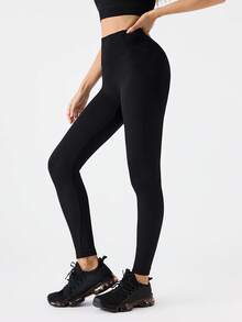 1pc Women's Black Shaping Leggings, Tummy Control, Butt Lifting, Thigh Slimming, Mid-Length Shaping Pants, Suitable As Base Layer - Black - View 10