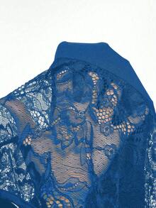 EMERY ROSE Elegant Sexy Lace Ruched Slip Dress For Women Night Out Royal Blue Summer - Royal Blue - View 5