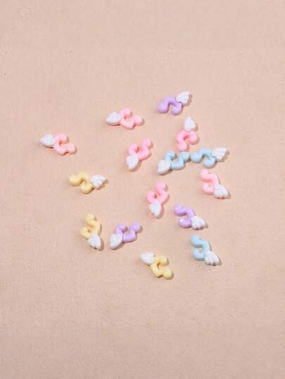 Adornos de uñas con notas musicales y alas de ángel en estilo Y2K, de colores variados, opcionales para decoración de manicura DIY, fundas de teléfono, manualidades, arte de uñas creativo, accesorios de joyería y decoración para entusiastas de la moda, hogar y estudio