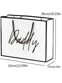 1 Pc Fashion Daddy Gift Bag, Unique Daddy Gift Shopping Handbag, Lightweight & Foldable Gift Wrap Bag, Father's Day Gift Bag, Perfect Ideal Gift For Birthday, Christmas, And Other Thank You Occasions - multicolor - View 4
