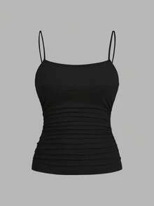 SHEIN EZwear 3pcs Atasan Camisole Kasual Tanpa Lengan Bodycon Ukuran Plus untuk Wanita, Cocok untuk Musim Panas - MultiWarna - View 11