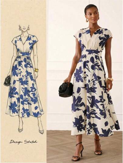 Lilora Đầm midi hoa thanh lịch dành cho nữ. Chiếc đầm tinh tế, sành điệu, đa năng và trang nhã này phù hợp cho việc đi làm, mặc hàng ngày, đi chơi, dự tiệc, hẹn hò, tụ họp, hoạt động giải trí, dã ngoại, kỳ nghỉ, du lịch mùa hè và các chuyến đi nghỉ lễ. Đầm hè nữ, đầm quấn cho nữ, đầm xuân nữ, đầm thường ngày nữ, đầm nữ thanh lịch cổ điển, đầm hè cho nữ, đầm dự tiệc trà cho nữ, đầm hè thanh lịch, đầm Zanea cho nữ, đầm Fleurora mùa xuân.