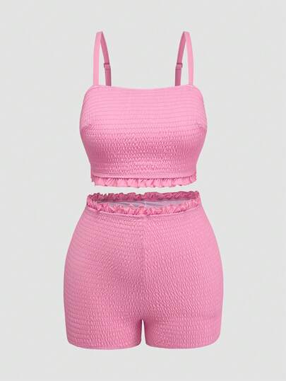 Sweetra Bộ đồ bơi tankini xếp ly và quần short dành cho nữ cỡ lớn, thích hợp cho kỳ nghỉ hè.