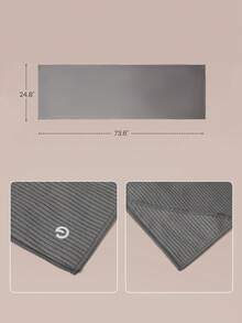 GLOWMODE Handuk Matras Yoga Pilates Fresh Focus Anti-Selip, Cepat Kering, dan Menyerap Keringat untuk Studio, Gym, dan Aktivitas Harian. - Dark Grey - View 6