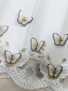 Souflis Souflis Baby Girl Round Neck Bow Decor Butterfly Pattern Casual Party Dress - White - View 6