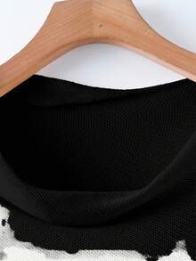 GlowEve CURVE كارديجان بونشو أبيض فضفاض وعصري للنساء، للربيع والصيف - الأسود - مشاهدة 6