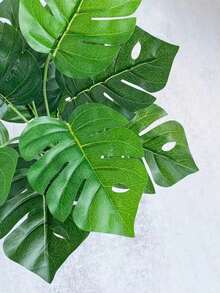 1 pieza Árbol artificial de bambú de ratán de 38CM, 60CM, 75CM con hojas de palma de plástico verde para decoración del hogar, jardín, cocina, oficina, boda, fiesta, interior y exterior, regalo - Verde - Ver 7
