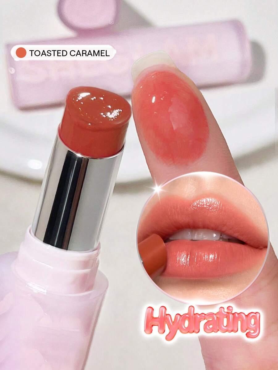 SHEGLAM Silk Slip Lip Oil Balm-Toasted Caramel Brand Beauty Makeup Face Paint Cosmetic For Women Girls Perfect For Spring Summer Ideal For Y2K Fancy Fashion Suitable For Birthday Mother'S Day Gift Rave Party Ready Best Color - 006 Toasted Caramel - View 1