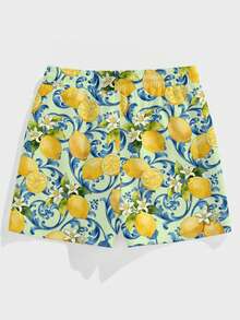 VIVINTIMO Men's Casual Lemon Print Beach Shorts - Multicolor - View 3