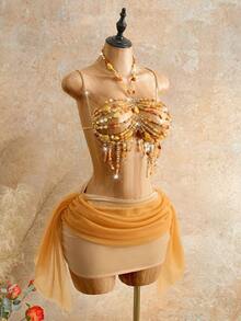 Mistrie Women's Beaded Crystal Decorated Sexy Beach Camisole - Multicolor - View 4