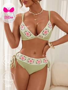 Bộ bikini móc len dành cho nữ, thích hợp cho kỳ nghỉ biển. - màu xanh lá - Xem 4