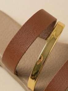 Flat Sandal In Gold, Rose And Silver Gold - 棕色 - 查看 5