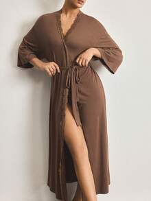 Ocili Áo choàng ren thoải mái dành cho nữ - Cà phê nâu - Xem 8