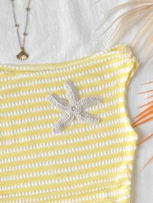 Tween Girl Tween Girls Casual Comfortable Fitted One Shoulder T-Shirt - Yellow - View 4