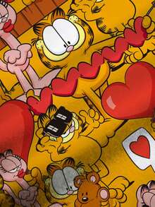 GARFIELD | SHEIN Áo thun nữ cỡ lớn in hình hoạt hình, cổ tròn, tay ngắn, kiểu dáng thường ngày. - trắng - Xem 7