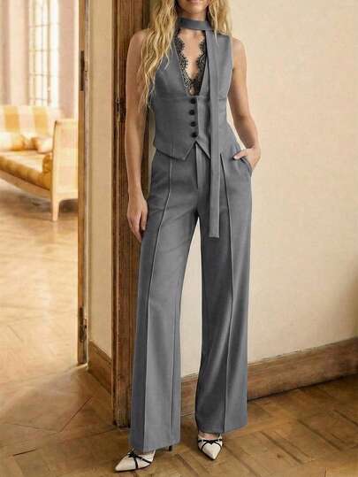 BizChic Áo hai dây cổ chữ V viền ren thanh lịch, phong cách hiện đại, sang trọng, phù hợp cho công sở, đi làm hàng ngày, lãng mạn, retro thập niên 90, thích hợp cho Giáng sinh, Năm mới, Ngày Valentine, Tiệc tùng, Bãi biển, Lễ tốt nghiệp, Thời trang, Lễ hội, Kỳ nghỉ, Khách dự đám cưới, Hẹn hò thường ngày, Tiệc tùng, Buổi hòa nhạc, Bữa ăn sáng muộn, Sân bay.