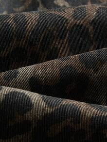 Manfinity EMRG 男士休闲街头风豹纹做旧牛仔短裤 - 彩色 - 查看 5