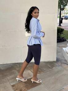 Alexandranx Women's Casual Striped Peplum Blouse With Bat Sleeves, Suitable For Work And Commute, Spring/Autumn Winter AllDayElegance Blue - Blue - View 6