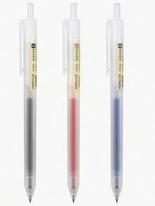8-Pack/15-Pack Set Of Retractable Neutral Pens: Black/Red/Blue, 0.5 Mm Fine-Point Ballpoint Pens, Office And Study Supplies, Student Stationery. - multicolor - View 5