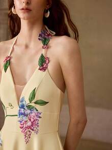 MOTF PREMIUM ELEGANT ELASTIC COMFORTABLE PRINTED & EMBROIDERED DRESS, SPRING/SUMMER - Multicolor - View 1