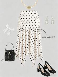 GlowEve Statement Polka Dot High Waist Women's Skirt - Multicolor - View 3