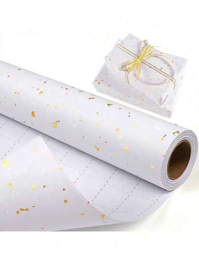 1 cuộn giấy gói màu trắng, giấy gói mờ ánh kim, giấy màu trơn, giấy gói quà, hoàn hảo cho đám cưới, Ngày Valentine, sinh nhật, Giáng sinh, bó hoa tự làm, giấy gói quà Giáng sinh có họa tiết ánh kim, phụ kiện trang trí Giáng sinh tự làm, giấy màu trơn, giấy gói mờ.