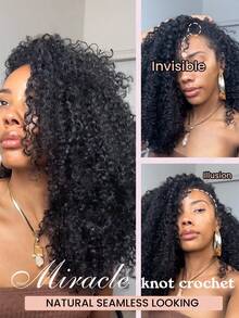 Boho Braids Tóc giả móc sợi xoăn tự nhiên không thắt nút dành cho nữ, trọng lượng 50g/150g/250g, đã được tách sẵn, kiểu tóc móc sợi mảnh, tóc xoăn tít, tóc thật 12A siêu nhẹ, màu đen tự nhiên. - Natural Black - Xem 11