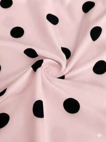 Maweii Plus Size Summer Casual Polka Dot Print Leggings - Pink - View 7