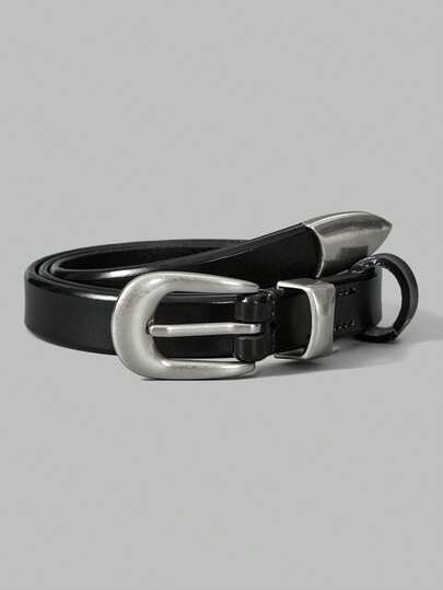 Ontre Ceinture boucle mode noire, convient pour les robes et les pantalons